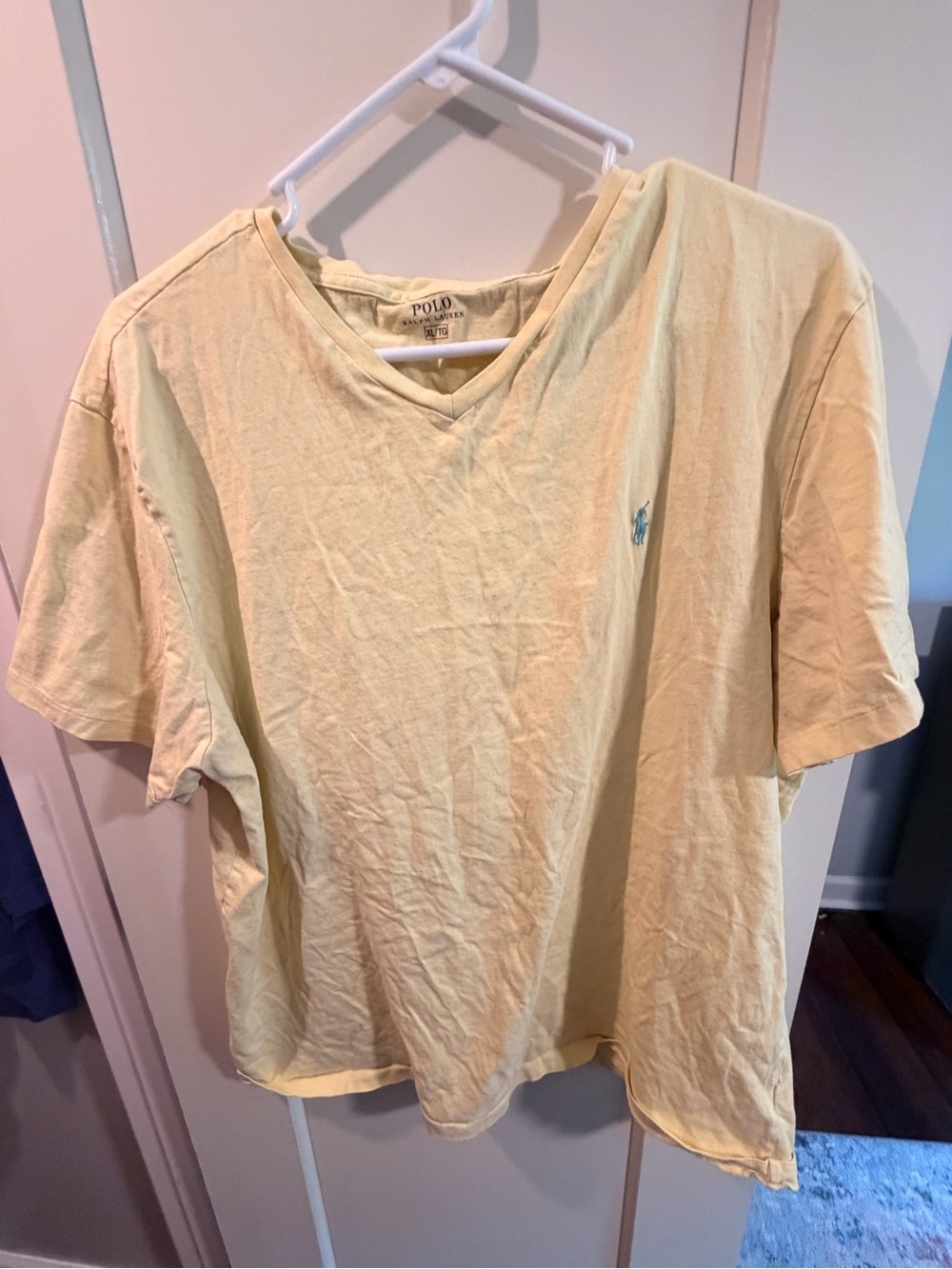 Polo by Ralph Lauren Light Yellow V-Neck Tee